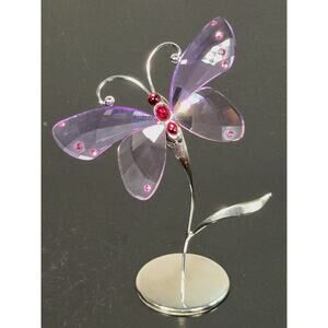 Swarovski Acara Violet Crystal Exotic Butterfly Retired Made In Austria 719184
